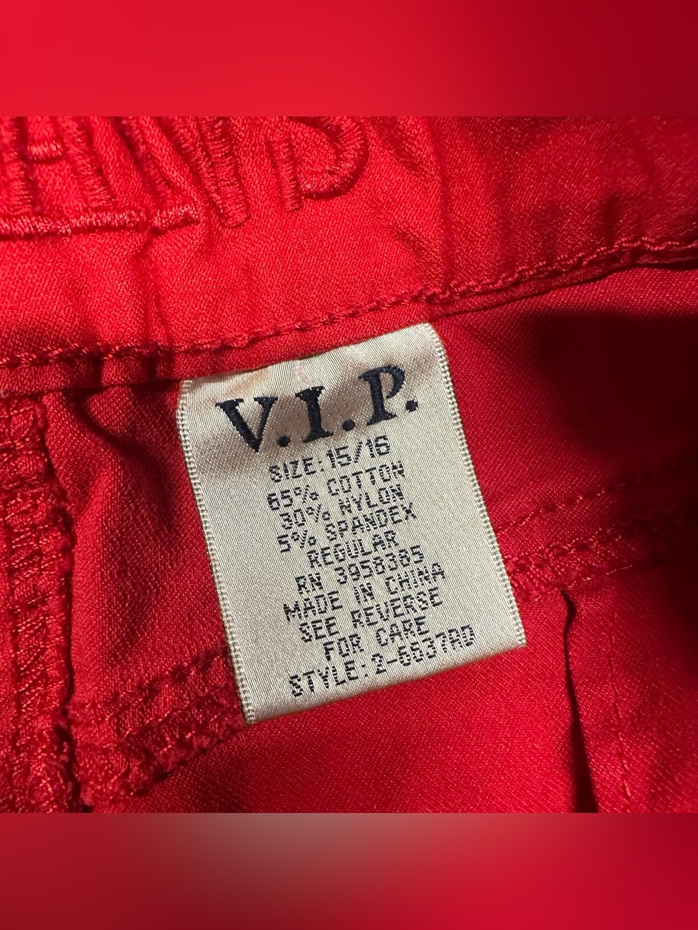 VIP Jeans Red Stretchy Skinny Jeans Size 15/16 - Picture 6 of 6
